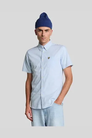 Lyle &amp; scott Camisa manga larga SW2213V SHORT SLEEVE SHIRT-W490 LIGHT BLUE/WHITE para hombre