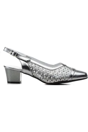 Cbp - Conbuenpie Zapatos de tacón Salones destalonados de piel plomo by CBP para mujer