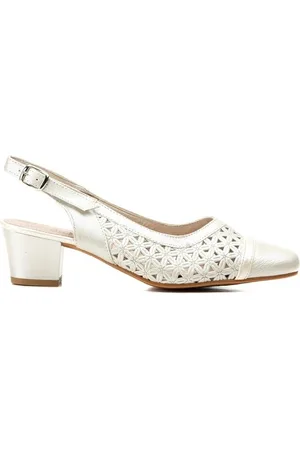 Cbp - Conbuenpie Zapatos de tacón Salones destalonados de piel marfil by CBP para mujer