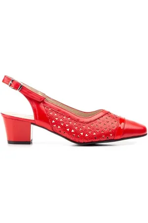 Cbp - Conbuenpie Zapatos de tacón Salones destalonados de piel roja by CBP para mujer