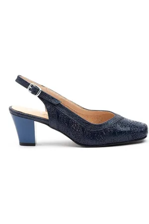 Cbp - Conbuenpie Zapatos de tacón Salones destalonados de piel azules by CBP para mujer