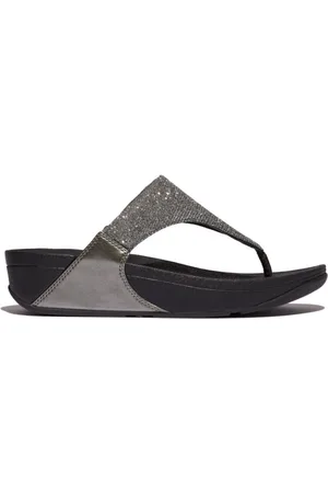 FitFlop Chanclas CHANCLA LULU SHIMMERLUX TOE-POST PEWTER para mujer