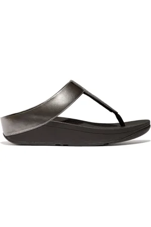 FitFlop Chanclas CHANCLA FINO GLITTERDUST METAL ANTRACITA para mujer