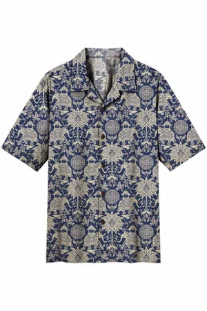 Tooco Camisa manga larga Camisa Bowling Azul Mirissa para hombre