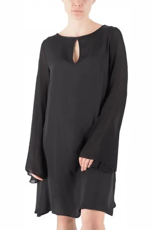 Manila Grace Vestido largo Vestido con mangas acampanadas para mujer