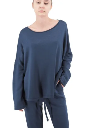 SOHO-T Jersey Suter largo con cuello redondo en viscosa para mujer