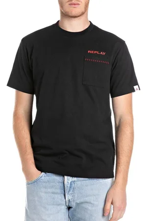 Replay Tops y Camisetas Camiseta de cuello redondo con letras para hombre
