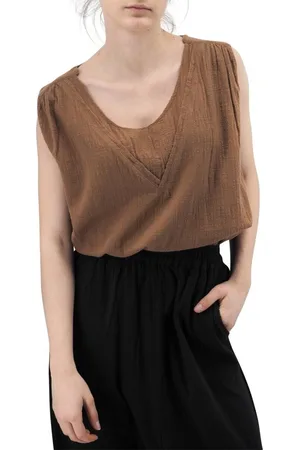 SOHO-T Tops y Camisetas Sin Mangas Adele Tabaco para mujer