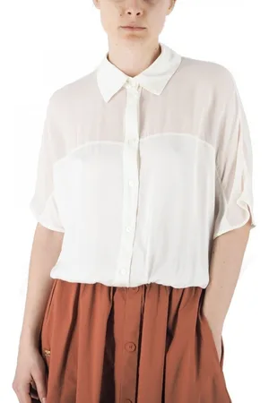 Manila Grace Camisa Camisa de manga corta en color roto para mujer