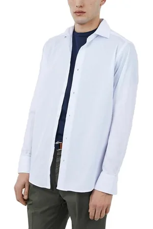 Liu Jo Camisa manga larga Camisa Tencel Lino Cuello Regular Blanca para hombre