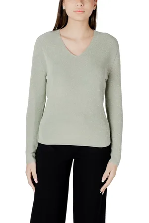 Street one Jersey LTD_QR_lurex v-neck sweater 303220 para mujer