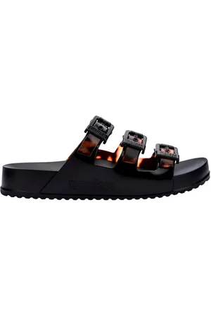 Melissa Sandalias Cozy Stripes - Black/Clear Tortoise para mujer