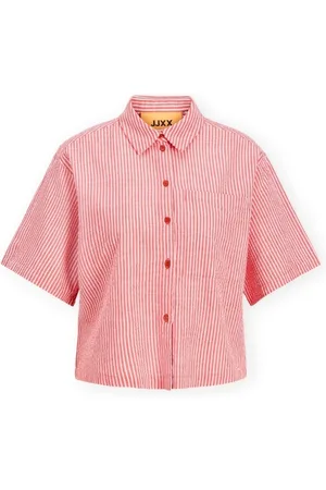 JJXX Blusa Windy Seersucker Shirt - Racing Red para mujer