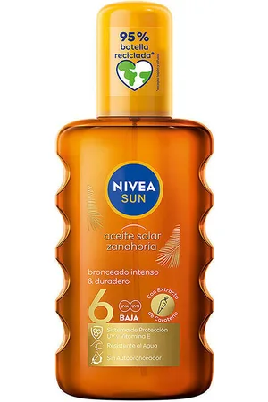 Nivea Protección solar Sun Zanahoria Aceite Solar Spf6 para mujer
