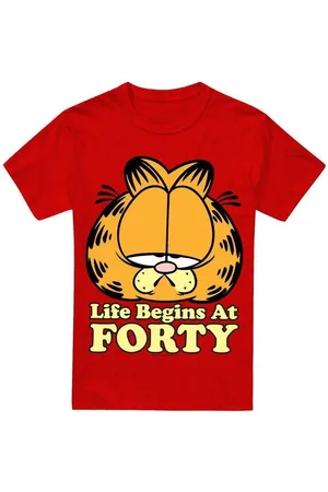 Garfield Tops y Camisetas Life Begins At Forty para mujer