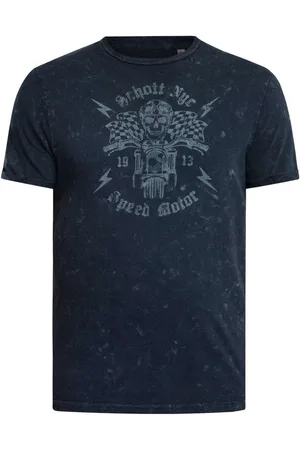 Schott NYC Camiseta Camiseta con estampado frontal vintage para hombre