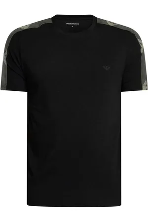 Emporio Armani Pijama Camiseta de cuello redondo con ribete del logotipo Lounge para hombre