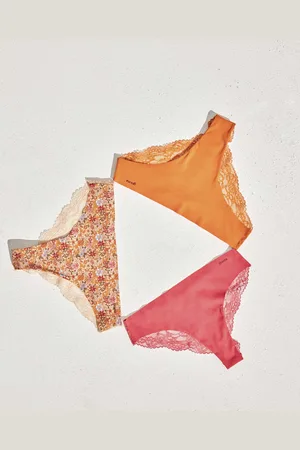 GISELA Braguitas Pack de 3 braguitas brasileñas tejido encaje para mujer