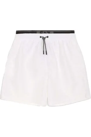 EA7 Bañador Double Waistband Swim Shorts White para hombre