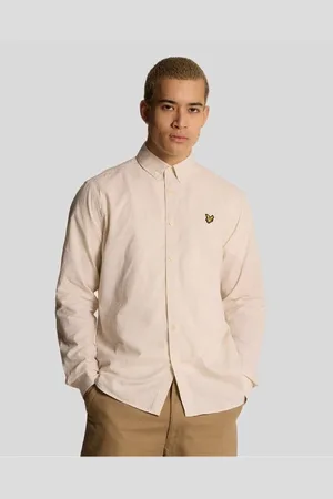 Lyle &amp; scott Camisa manga larga LW2207V LINEN BLEND OXFORD-X588 LUNA para hombre