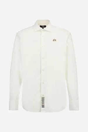 La Martina Camisa manga larga MAC002 PP483-00001 OPTIC WHITE para hombre
