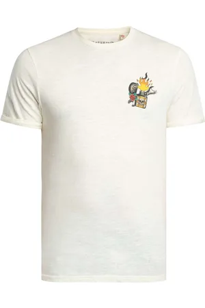 Schott NYC Camiseta Camiseta con estampado vintage en el pecho para hombre