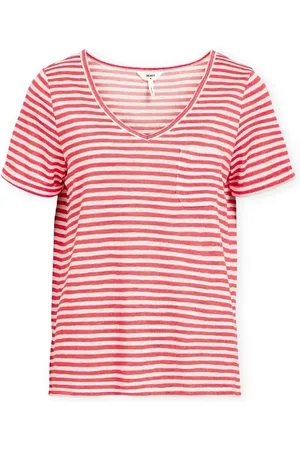 Object Jersey Noos Top Tessi Slub - Paradise Pink/White para mujer