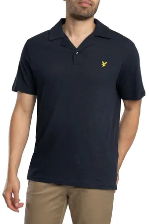 Lyle &amp; scott Polo Camisa polo de lino con cuello de solapa para hombre