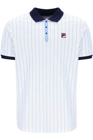 Fila Tops y Camisetas BB1 Classic Striped Polo Shirt White/ Navy/Vista Blue para hombre