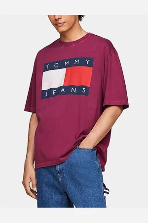 Tommy Hilfiger Camiseta Camiseta Flag Badge Oversized Morada para hombre