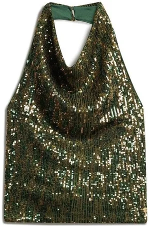 Superdry Blusa Blouse dos nu à sequins et col bénitier femme para mujer