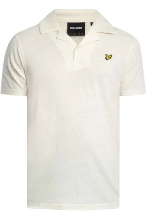 Lyle &amp; scott Polo Camisa polo de lino con cuello de solapa para hombre