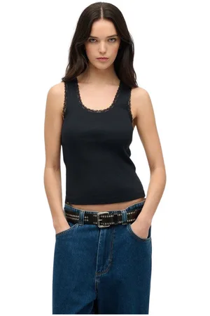 Superdry Camiseta tirantes Débardeur à bordure dentelle femme Vintage para mujer