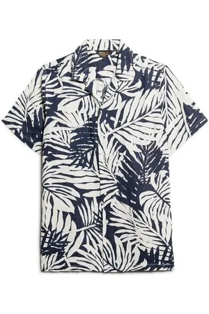 Superdry Camisa manga larga Chemise imprimée à col ouvert en lin para hombre