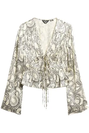 Superdry Blusa Blouse plissé à manches années 70 femme para mujer