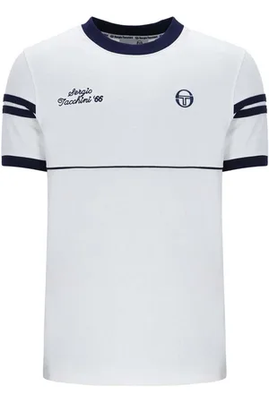 Sergio Tacchini Tops y Camisetas Orion Davis T-Shirt White/Maritime Blue para hombre