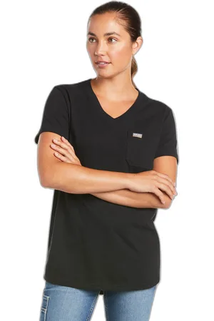 Ariat Camiseta T-shirt en coton col V femme Rebar para mujer