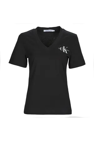 Calvin Klein Camiseta MONOLOGO SLIM V-NECK TEE para mujer