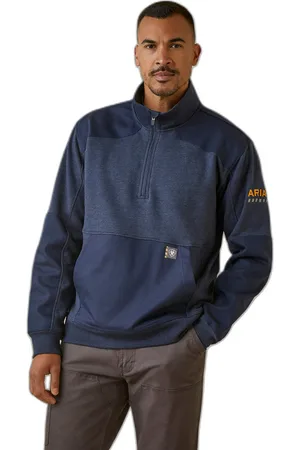 Ariat Jersey Sweatshirt 1/4 zip imperméable duracanvas Rebar Workman para hombre