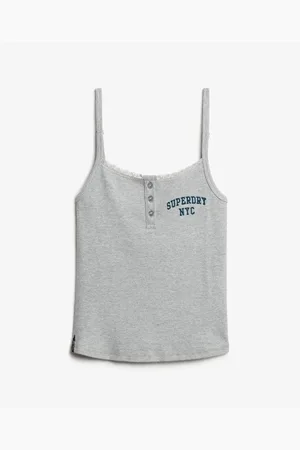 Superdry Camiseta tirantes Débardeur brodé à boutons femme Athletic Essentials para mujer