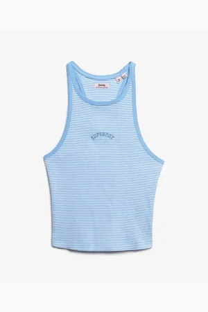 Superdry Camiseta tirantes Débardeur rayé à dos nageur et logo femme Essential para mujer