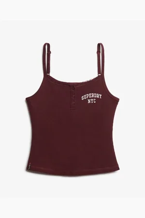 Superdry Camiseta tirantes Débardeur brodé à boutons femme Athletic Essentials para mujer