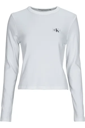 Calvin Klein Camiseta manga larga WOVEN LABEL RIB LONG SLEEVE para mujer