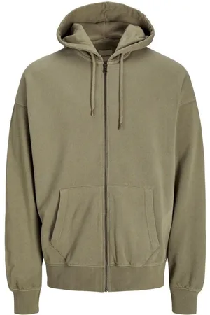 JACK & JONES Jersey 12270279 CHARGE SWEAT ZIP HD-SILVER SAGE para hombre