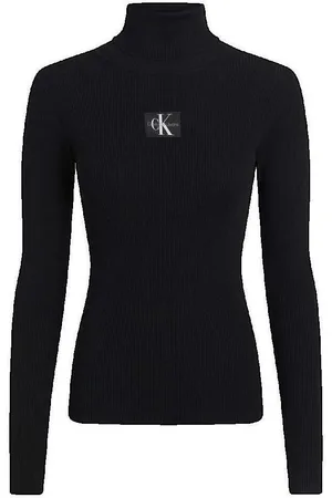 Calvin Klein Jersey Badge Roll Neck Swea para mujer