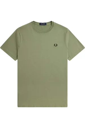 Fred Perry Tops y Camisetas Crew Neck T-Shirt Olive Mint para hombre