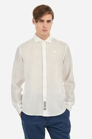 La Martina Camisa manga larga MAC007 TL144-00001 OPTIC WHITE para hombre