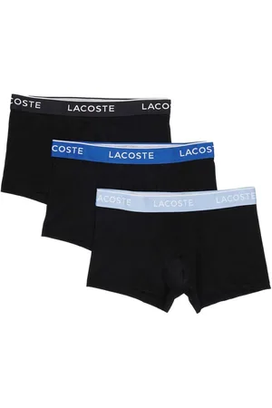 Lacoste Boxer 3 Pack Cotton Stretch Logo Trunks Black/Light Blue/Blue para hombre