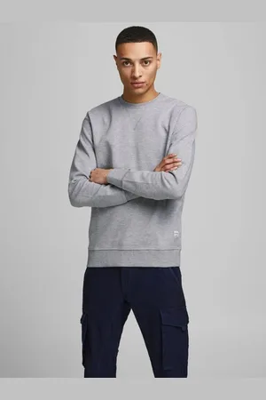 JACK & JONES Jersey 12181903 CREW NECK-LIGHT GREY MELANGE para hombre