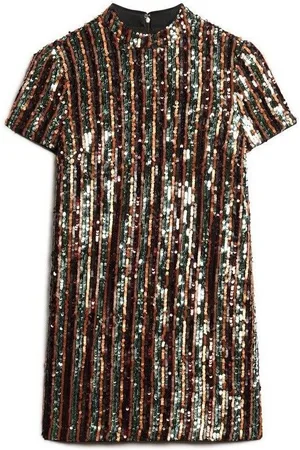 Superdry Vestidos Robe t-shirt courte à sequins femme para mujer